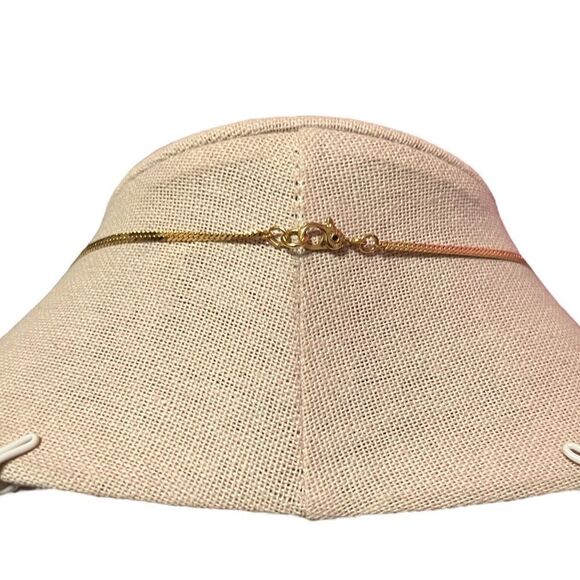 Vintage Monet Art Deco Cubic Zirconia Gold Tone Necklace - Picture 2 of 2